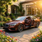 Une Mercedes-Benz élégante sur un fond de rêve, mettant en valeur ses lignes fluides et design moderne