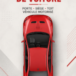Vue stylisée de l'intérieur d'une voiture avec des sièges modernes et épurés