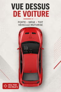 Vue stylisée de l'intérieur d'une voiture avec des sièges modernes et épurés