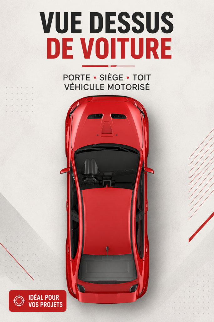 Vue stylisée de l'intérieur d'une voiture avec des sièges modernes et épurés