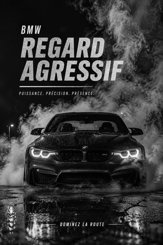 BMW avec un look agressif et stylé sur une route moderne.
