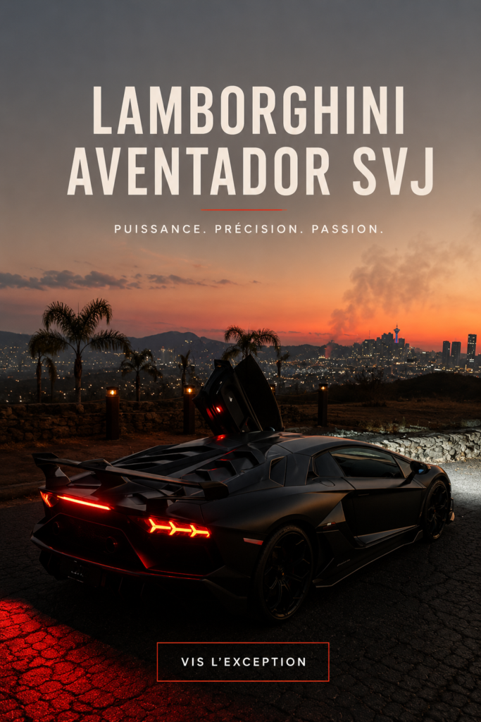 Lamborghini Aventador SVJ, une supercar élégante avec une finition flamboyante.