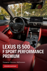 Lexus IS 500 F SPORT Performance Premium en action, affichant son design sportif et élégant.