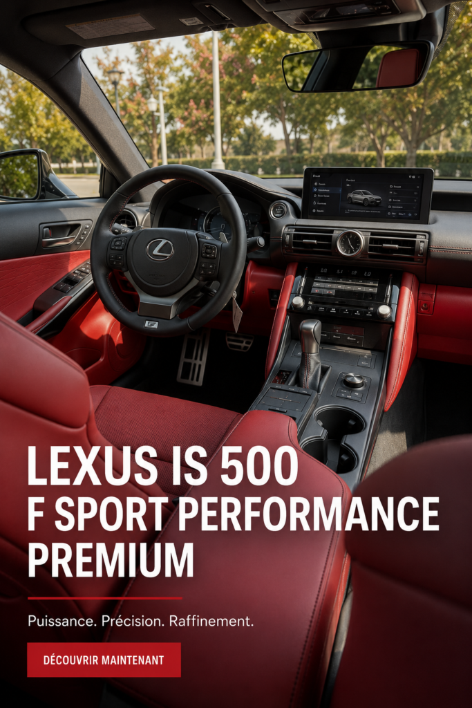 Lexus IS 500 F SPORT Performance Premium en action, affichant son design sportif et élégant.