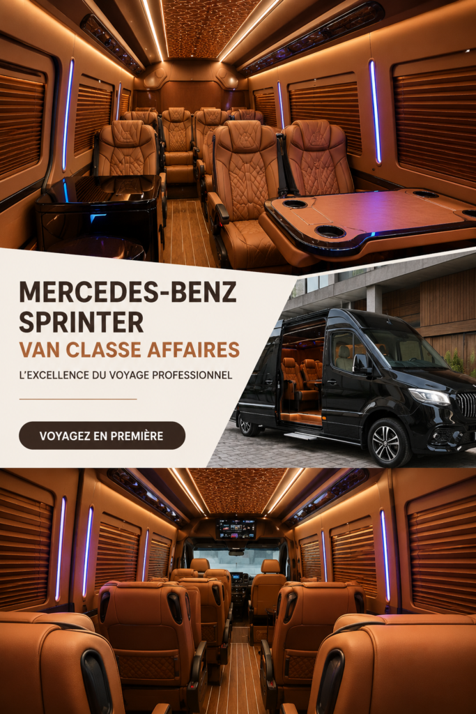 Vue d'un Mercedes-Benz Sprinter élégant sur une route, idéal pour les affaires