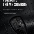 Capture d'écran du thème Porsche Dark sur un bureau moderne
