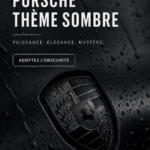 Capture d'écran du thème Porsche Dark sur un bureau moderne