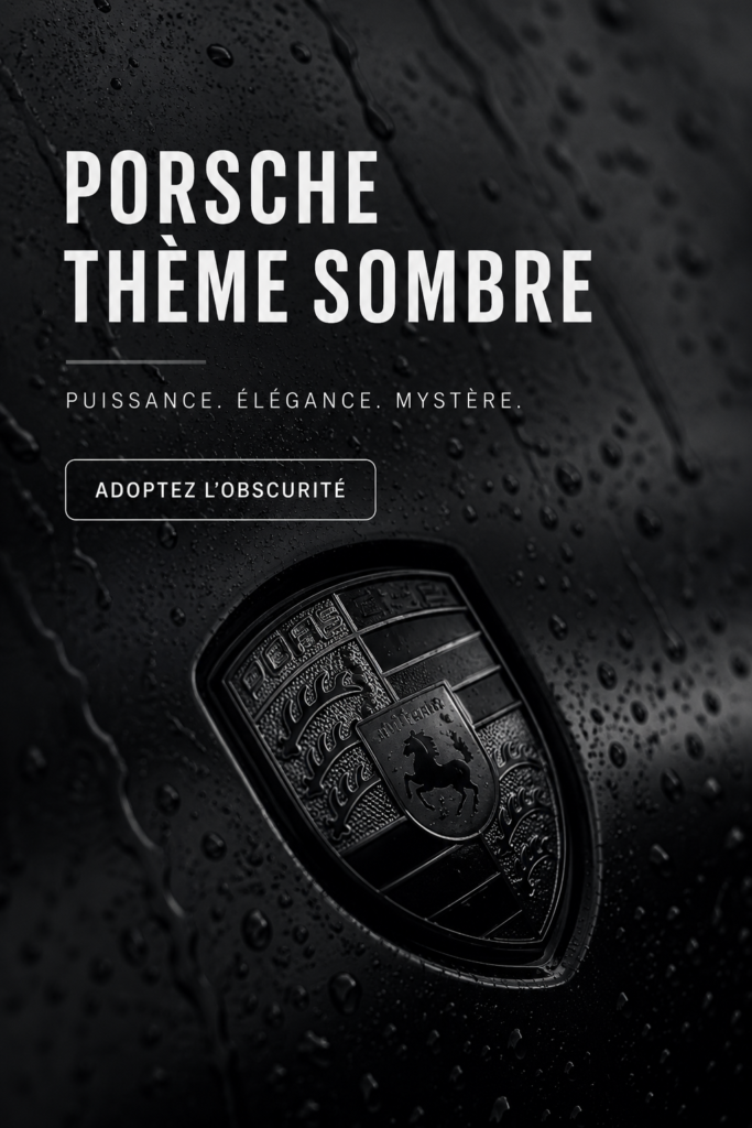 Capture d'écran du thème Porsche Dark sur un bureau moderne