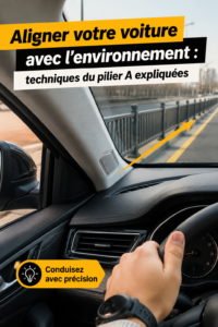 Femme ajustant sa voiture pour un stationnement efficace, mettant en pratique techniques du pilier A