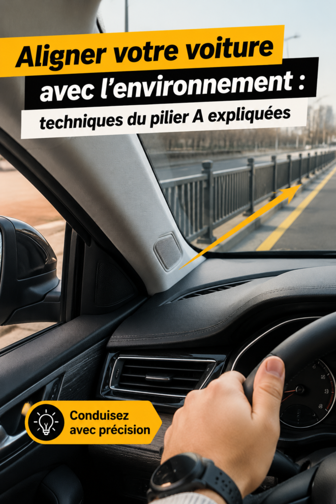 Femme ajustant sa voiture pour un stationnement efficace, mettant en pratique techniques du pilier A