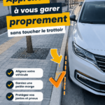 Femme apprenant à se garer dans une voiture