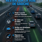Femme conduisant une voiture sur une route dégagée, symbolisant une conduite respectueuse.