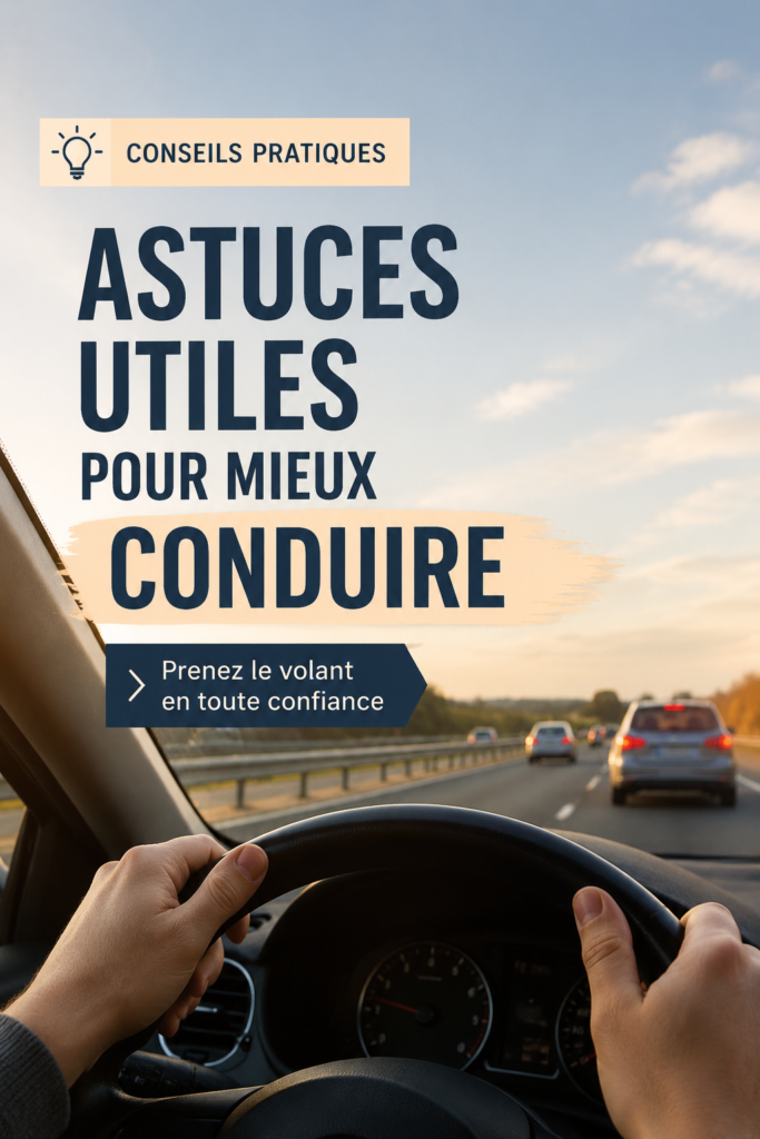 Femme au volant appliquant des astuces de conduite utiles