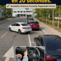 Femme au volant, prête à réaliser un créneau parfait