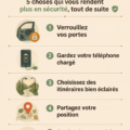 Femme conduisant seule dans une voiture, avec une expression confiante.