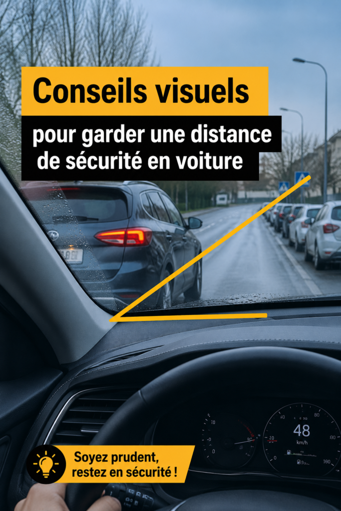 Une automobiliste attentive gardant une distance de sécurité sur la route.