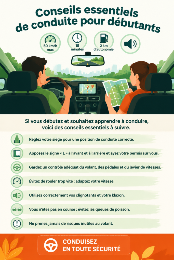 Une femme souriante au volant de sa voiture, prête à conduire avec assurance.