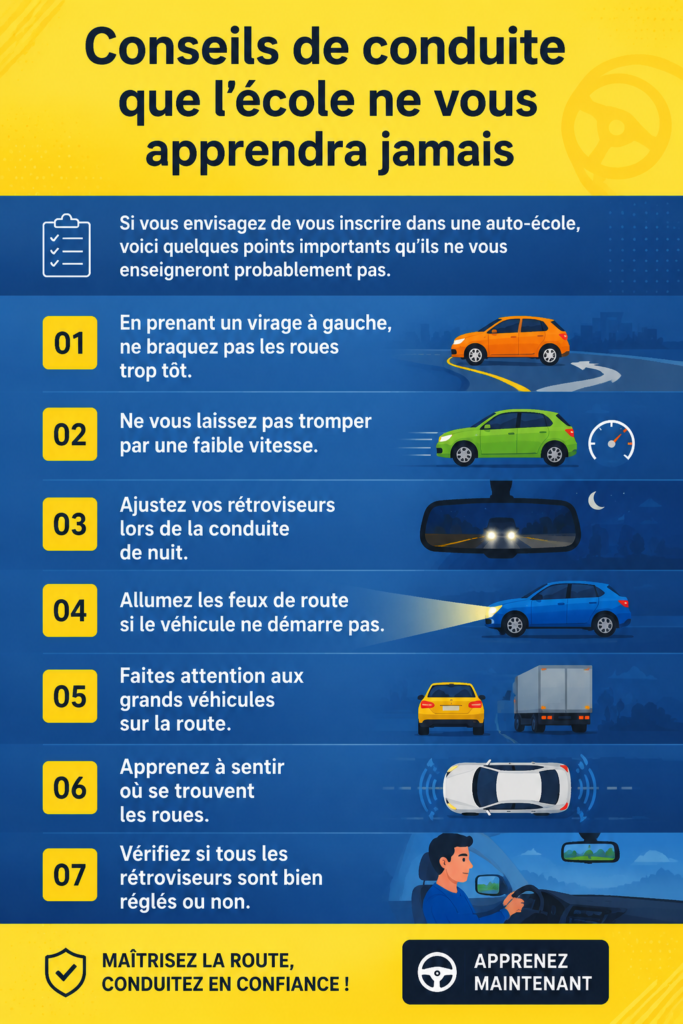 Une femme au volant, souriante et détendue, symbolisant des conseils de conduite pratiques.