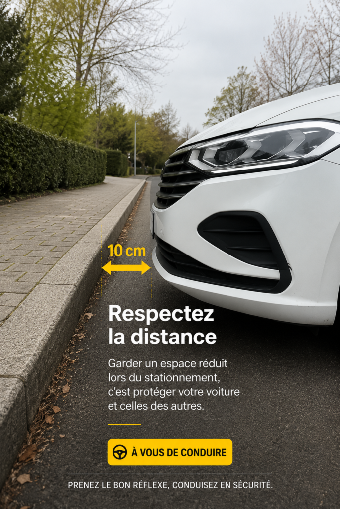 Femme souriante au volant d'une voiture, regard confiant sur la route, symbole de conduite sécurisée.