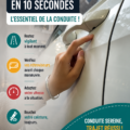 Femme au volant de sa voiture, représentant la conduite en toute sécurité.