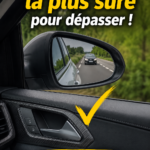 Femme au volant d'une voiture, prête à doubler en toute sécurité sur une route