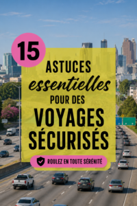 Une femme souriante se préparant pour un voyage en voiture en vérifiant son véhicule.