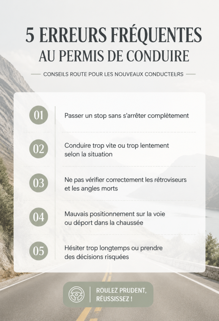 Candidat au permis de conduire en train de pratiquer sur la route.