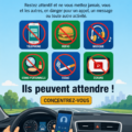 Une femme conduisant avec concentration, évitant les distractions au volant.