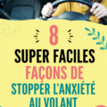 Femme au volant, détendue et confiante malgré l'anxiété.