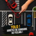 Femme sereine au volant, avec une ambiance calme dans la voiture.
