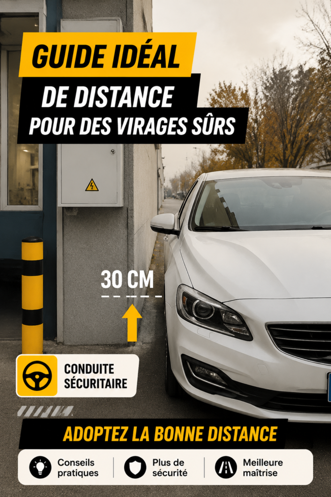 Une femme conduite une voiture sur une route en tournant à gauche, illustrant un virage sécuritaire.