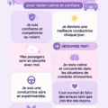 Affiche inspirante sur les affirmations pour une conduite sereine