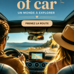 Intérieur de voiture aménagé avec des accessoires confortables et esthétiques
