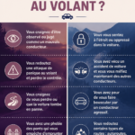 Femme conduisant une voiture avec une expression préoccupée, symbolisant l'anxiété à conduire.