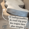 Des essentiels pour un road trip bien préparé, incluant différents outils et accessoires.