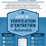 Un planning d'entretien automobile avec une checklist détaillée sur une table.