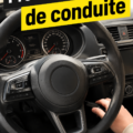 Femme célébrant sa première leçon de conduite dans une voiture automatique