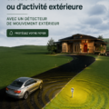 Un capteur de mouvement extérieur sur un mur, prêt à détecter des mouvements.
