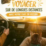 Un chat assis confortablement dans un transporteur préparé pour un voyage en voiture.