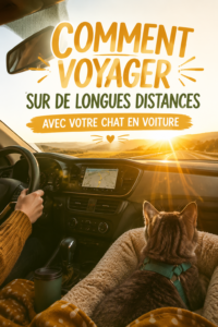 Un chat assis confortablement dans un transporteur préparé pour un voyage en voiture.