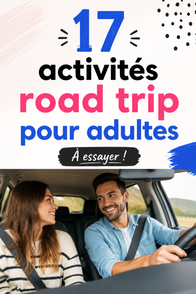 Des passagers heureusement occupés par des jeux lors d'un road trip.