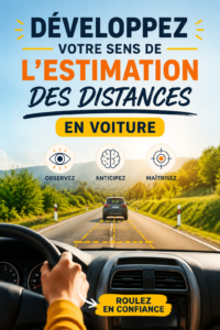 Une femme au volant, évaluant la distance avec concentration lors d'une conduite.