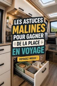 Aperçu d'un camping-car bien organisé avec des astuces de rangement visibles