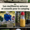 Campement confortable au bord d'un lac avec équipements de camping