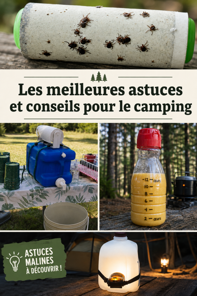 Campement confortable au bord d'un lac avec équipements de camping