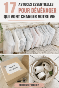 Femme en train de préparer ses affaires pour un déménagement.