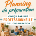Une femme organisée préparant son déménagement avec un calendrier