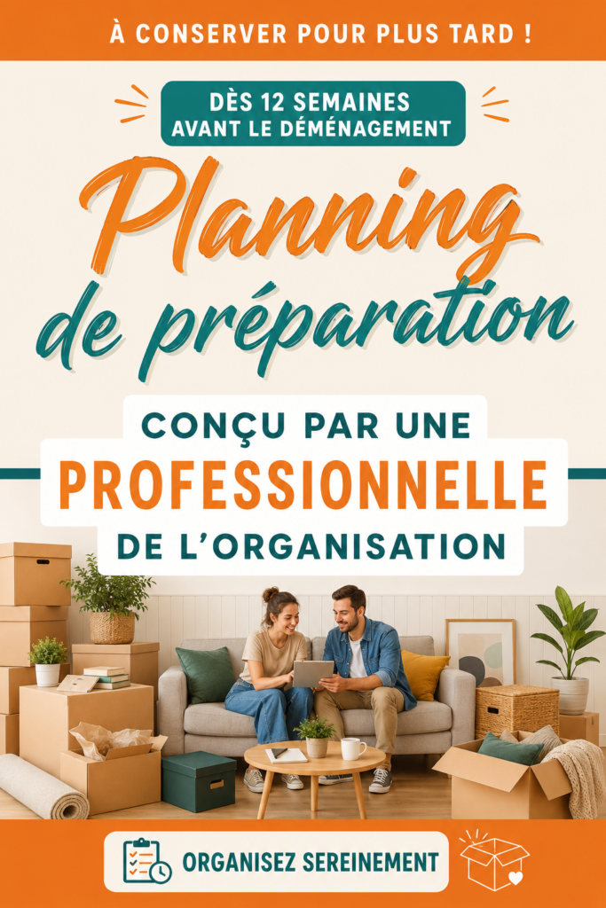 Une femme organisée préparant son déménagement avec un calendrier