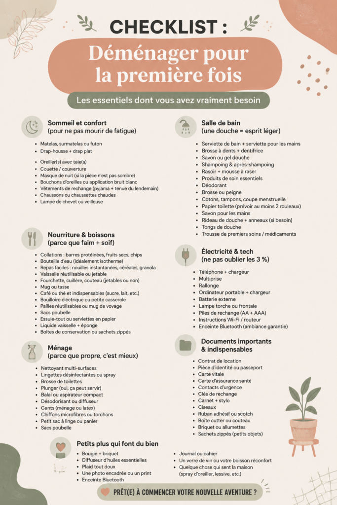 Checklist pour un déménagement réussi, avec des fournitures et astuces essentielles.