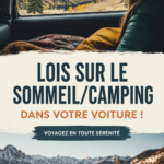 Femme heureuse dormant confortablement dans sa voiture lors d'un voyage
